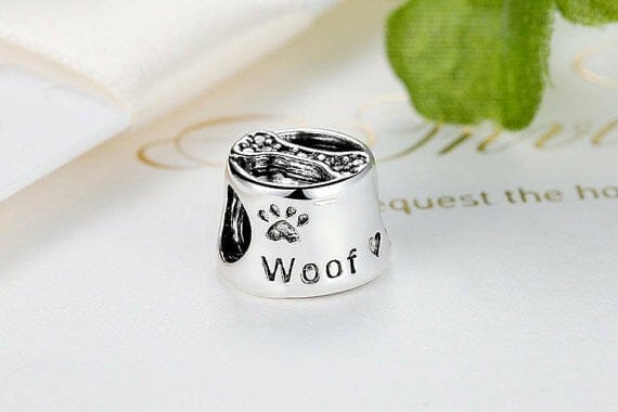 Dog Woof Charm 925 Sterling Silver, Pandora Charm, Fits Pandora Bracelets