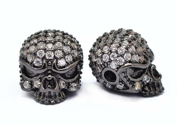 Zirconia_Skull_Beads_1 Micro Pave CZ Zirconia Skull Beads