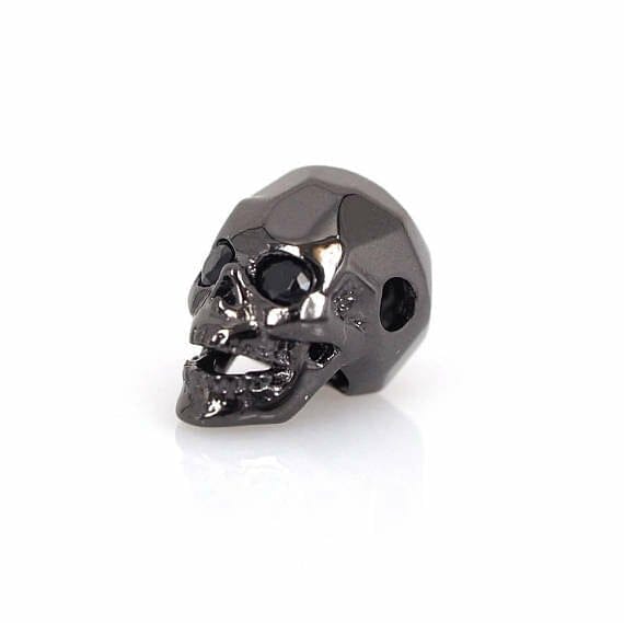 Micro PaveCZ Skull Beads