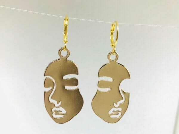 abstractfacehuggieearrings Wholesale Face Earrings