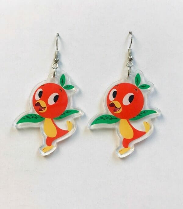 acrylic_bird_earrings Orange Bird Earrings