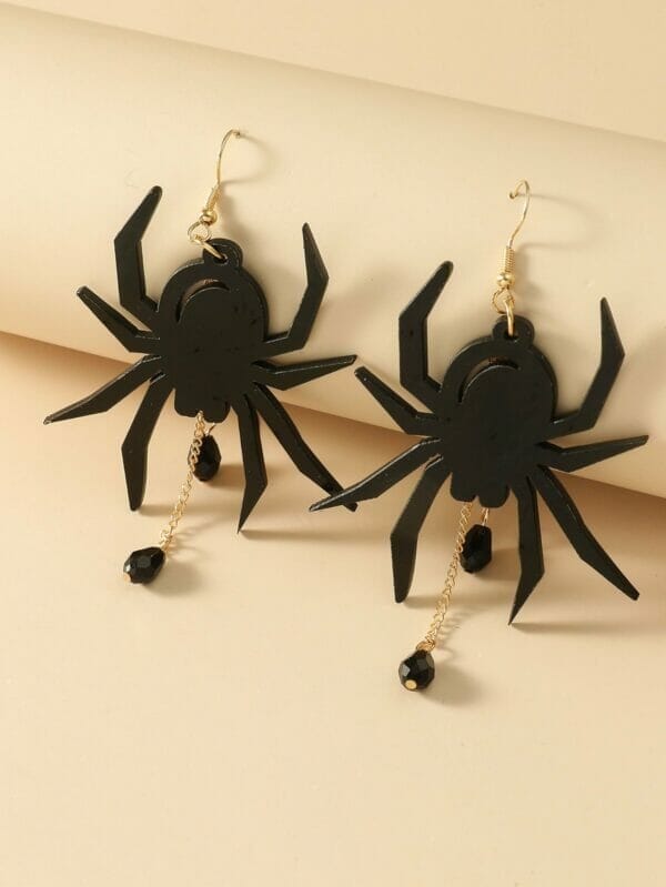 acrylic_black_spider_earrings Black Spider Earrings Halloween