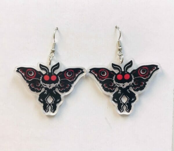 acrylic_monster_bee_earrings Black Moth Earrings