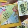 Hand made mini cards scrapbook jelly printed mono cards lunch notes | gift tags | | love noted
