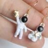 astronaut gift earrings