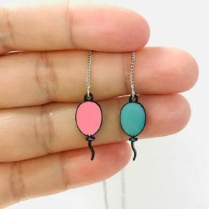 balloon earrings threader earrings