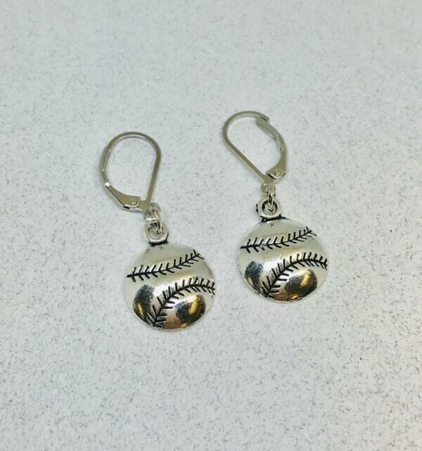 baseball_earrings_leverback Baseball Leverback Earrings, Coach gifts