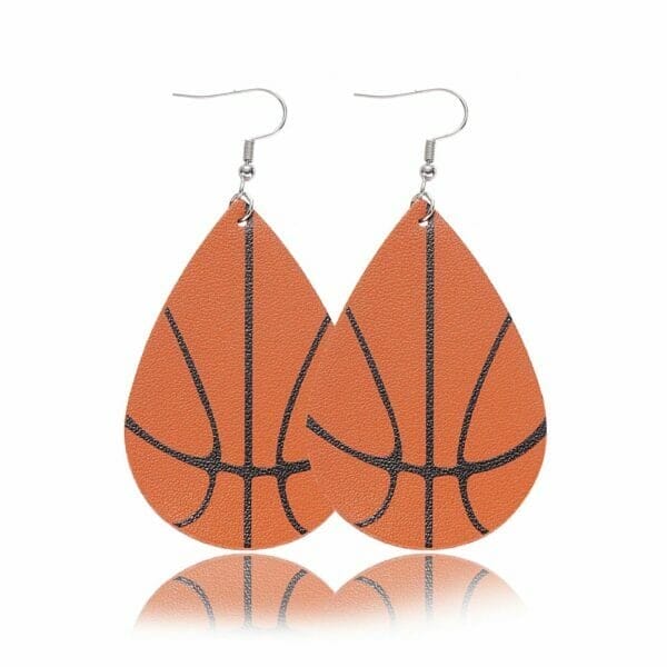 Leather Baseball Earrings Wholesale