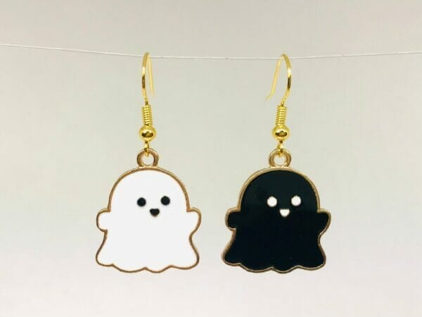 blackandwhitecuteghostearrings Cute Ghost Earrings