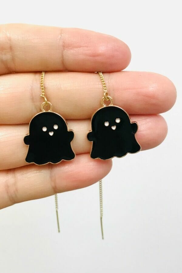 black ghost earrings