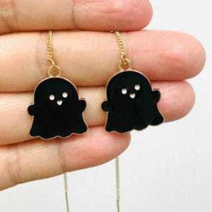 black ghost earrings