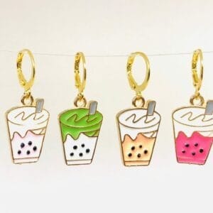 Boba tea earrings