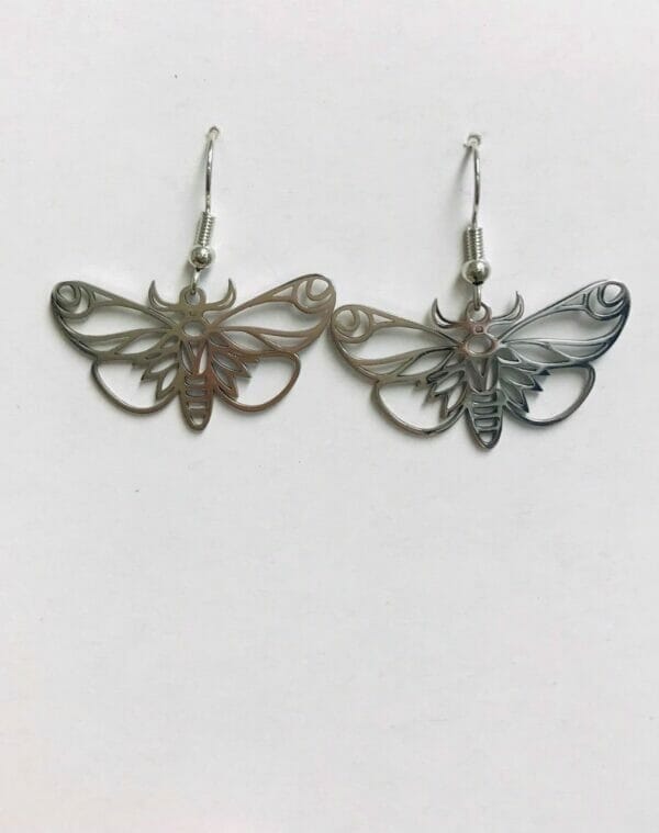 butterfly_earrings Silver Butterfly Moon Phase Earrings, Fantasy Earrings