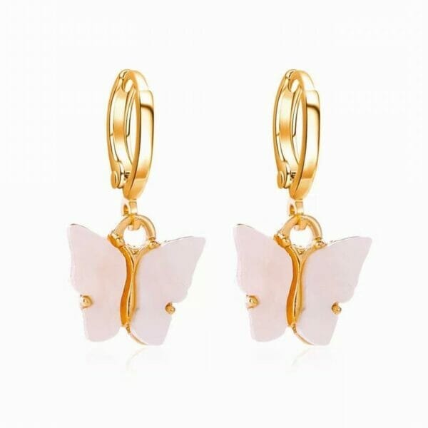 butterflyearringswhite Mariposa Butterfly Earrings