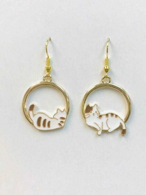 cat_napping_earrings Lazy Cat Earrings, Cat Napping Earrings
