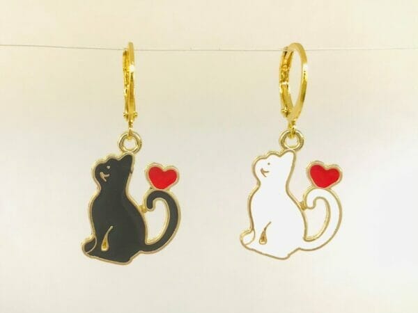 catloverearrings Black Cat Earrings