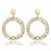 Round Circle Drop rattan woven earring wholesale