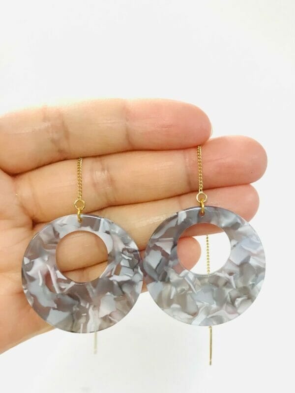 Round Acrylic Threader Earrings
