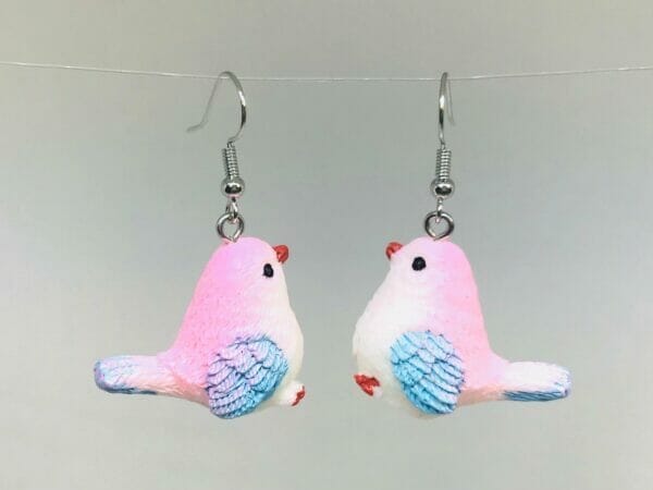 cird_earrings Resin Bird Earrings, Spring Cardinal Earrings, Blue Bird Earrings, Red Bird | Green Bird