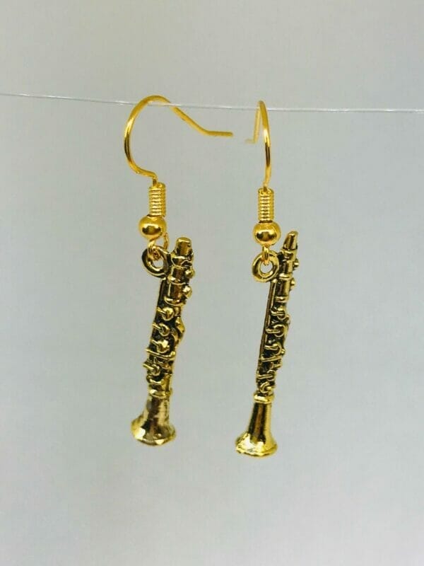 clarinetearringsgold Clarinet Earrings, Music Teacher Gift