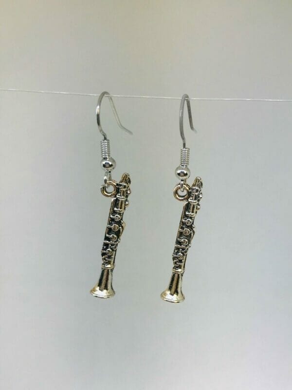 clarinetsilverearrings Clarinet Earrings, Music Teacher Gift