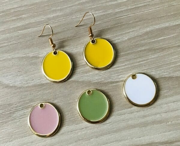 Colorful Round Circle Disc Enamel Earrings minimalist gifts