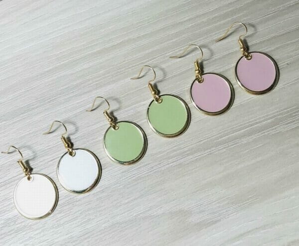 Colorful Round Circle Disc Enamel Earrings minimalist gifts