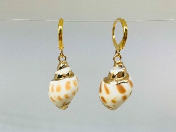 cowrieshellhuggieearrings Cowrie Shell Huggie Earrings