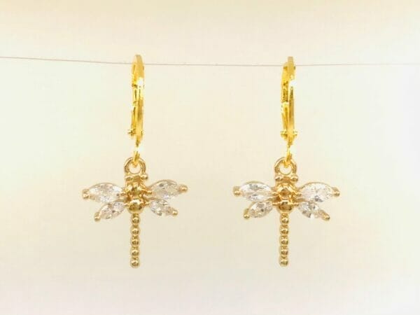 Dainty Dragonfly Huggie Earrings