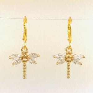 Dainty Dragonfly Huggie Earrings