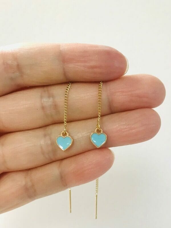 Dainty Heart Threader Earrings