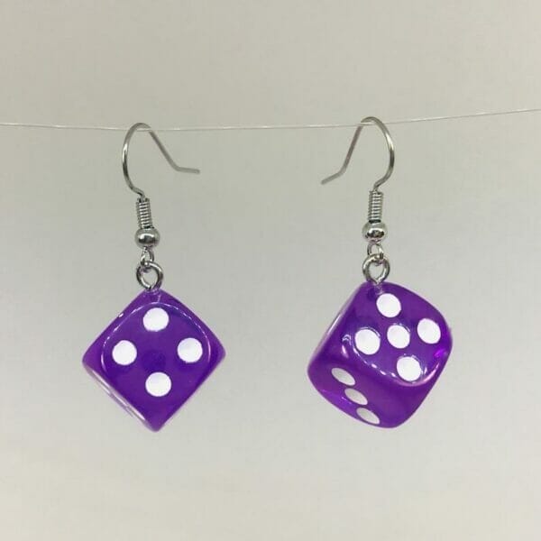 diceearrings_gamejewelry lucite dice earrings wholesale