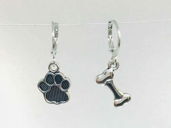dogpawprintandboneearrings Pawprints Dog Bone Threader Earrings