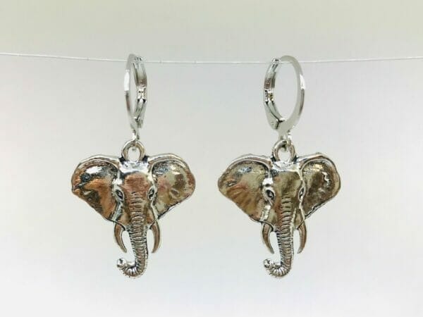 Silver Lucky Elephant Earrings