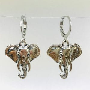elephantearringsHuggies Silver Lucky Elephant Earrings