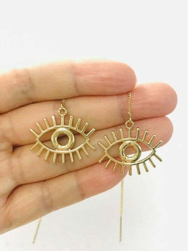 eyeearrings Wholesale Evil Eye Threader Earrings