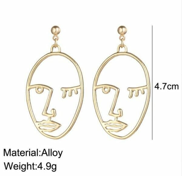 Picasso Face Statement Art Earrings