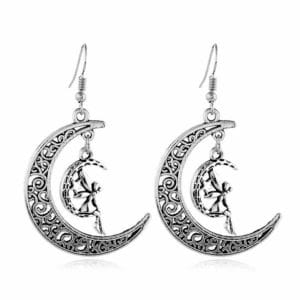 Fairy On The Moon Earrings