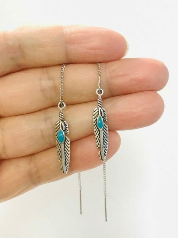 featherThreaderEarrings Wholesale Feather Threader Earrings