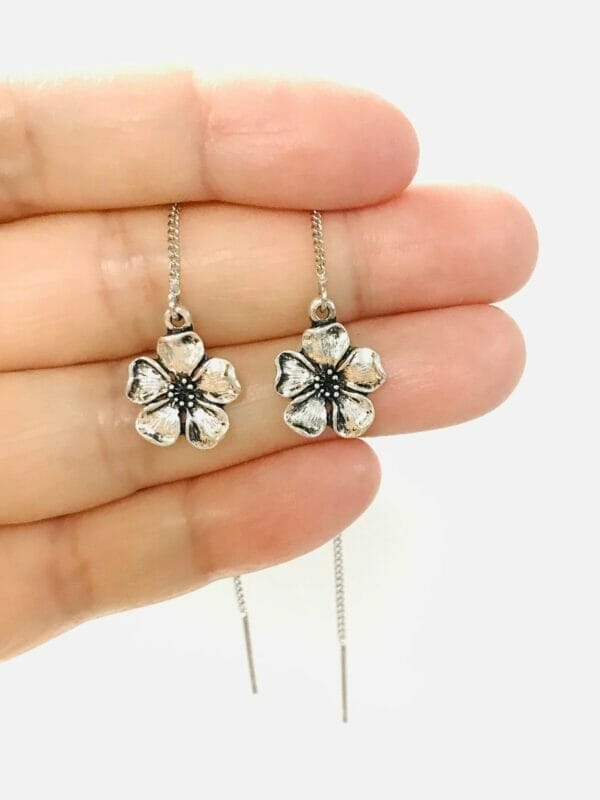 flowerthreaderearrings Flower Earrings