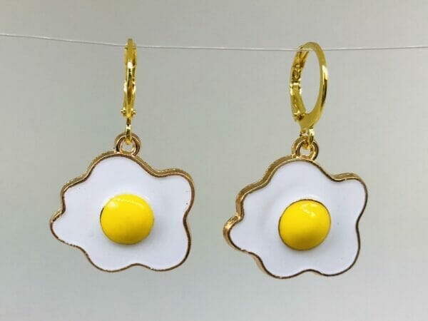 friedeggearring Fried Egg Earrings, Novelty Earrings