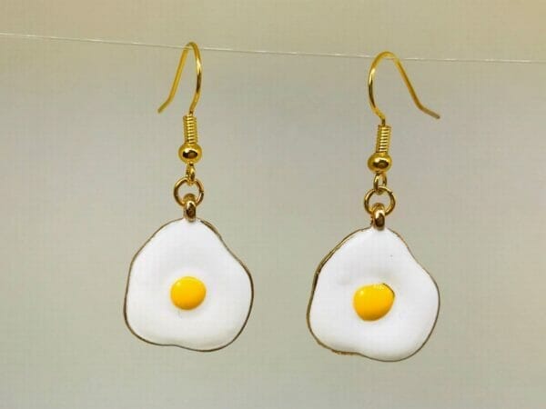 friedeggearrings Fried Egg Gold Earrings