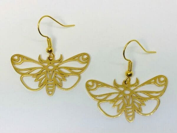 Gold Luna Butterfly Moon Phase Earrings wholesale