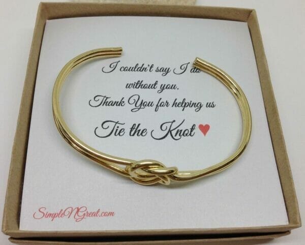 gold_love_knot_bangle bridesmaid bangle bracelet