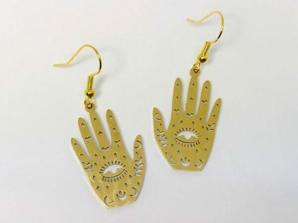 Psyche Tarot Card Reading Earrings, Hamsa Earrings