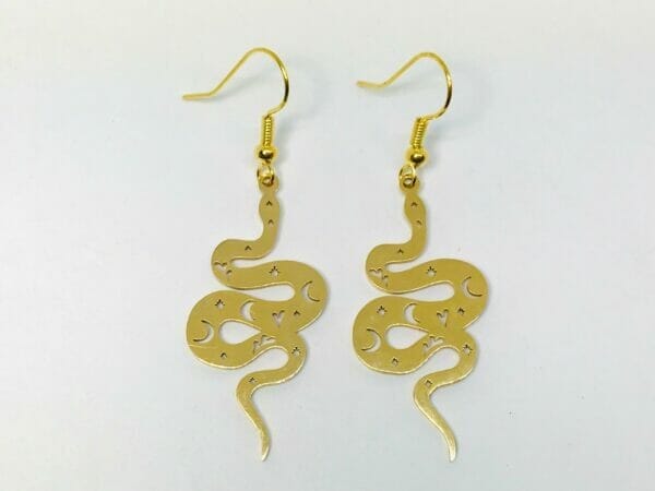 Moon Phase Snake Earrings Gothic