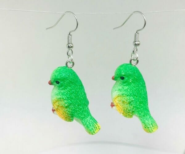 green_bird_earrings Resin Bird Earrings, Spring Cardinal Earrings, Blue Bird Earrings, Red Bird | Green Bird