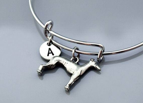 greyhound_dog_bangle Greyhound Dog Charm Bangle