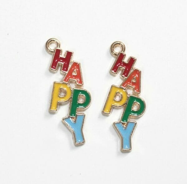 DIY enamel happy charm wholesale supply