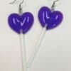 purple heart resin earrings